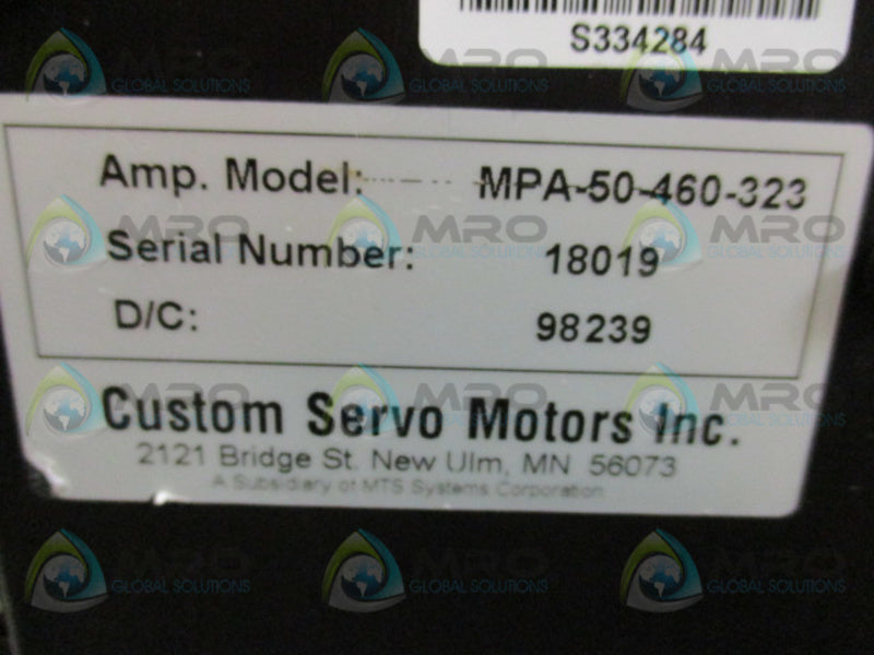 PARKER MPA-50-460-323 SERVO AMPLIFIER POWER SUPPLY  UNMP
