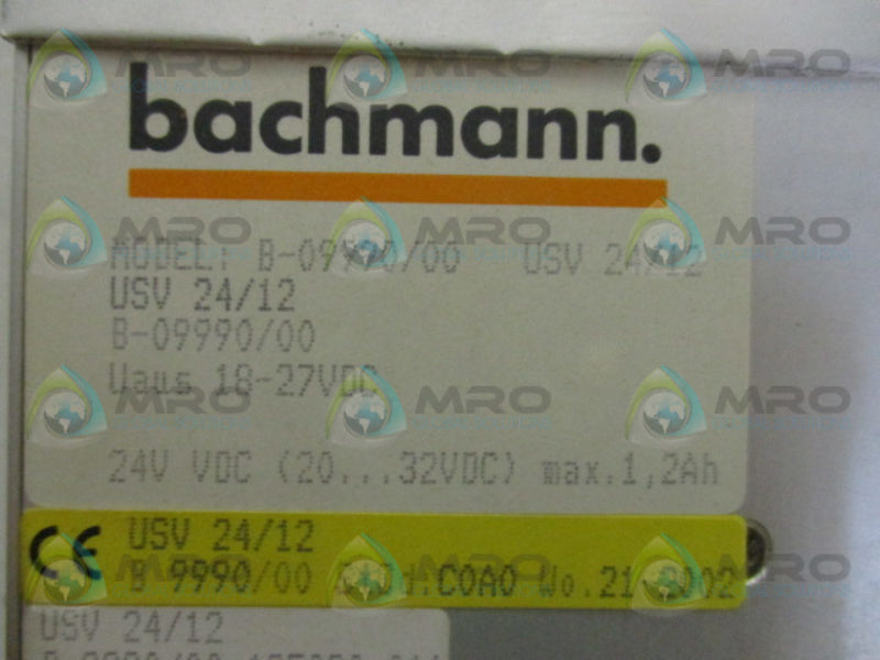 BACHMANN USV 24/12B-09990/00 POWER SUPPLY  UNMP