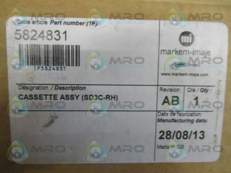 MARKEM IMAJE 5824831 SMARTDATE 3 REF S3 CASSETTE ASSEMBLY NSMP