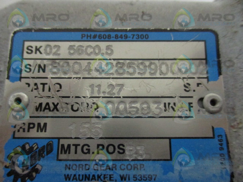 NORD SK0256C0.5 SPEED REDUCER 155 RPM  UNMP