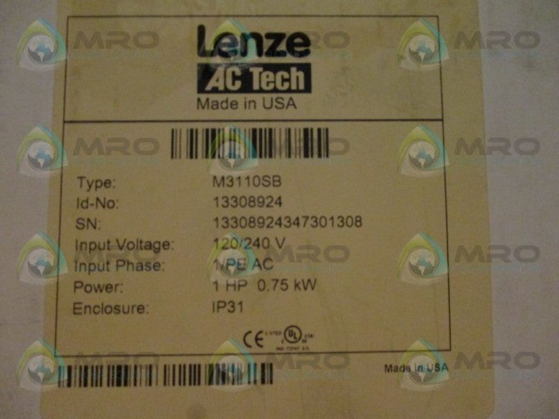 LENZE M3110SB VARIABLE FREQUENCY DRIVE  NSMP