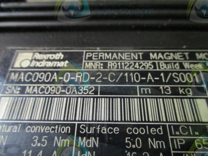 INDRAMAT MAC090A-0-RD-2-C/110-A-1/S001 SERVO MOTOR  UNMP