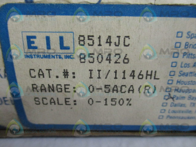 EIL INSTRUMENTS II/1146HL PANEL METER  NSMP