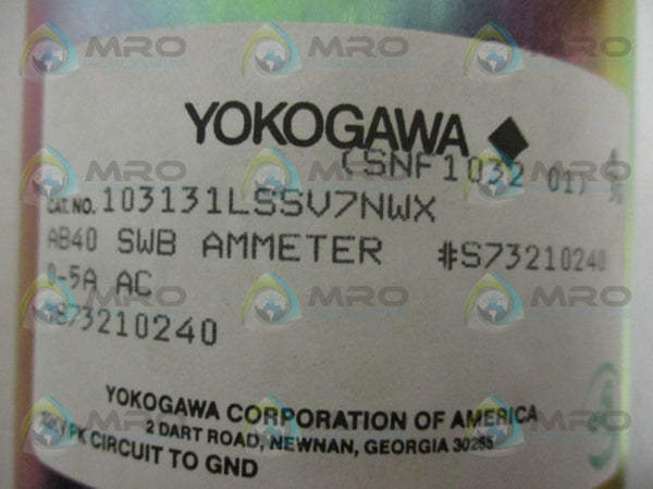 YOKOGAWA 103131LSSV7NWX METER (AS PICTURED)  NSNP