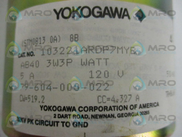 YOKOGAWA 103221ARDP7MYB METER (AS PICTURED)  NSMP
