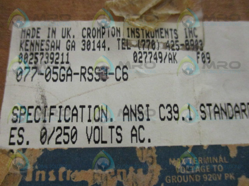 CROMPTON 077-05GA-RSSJ-C6 METER  NSMP