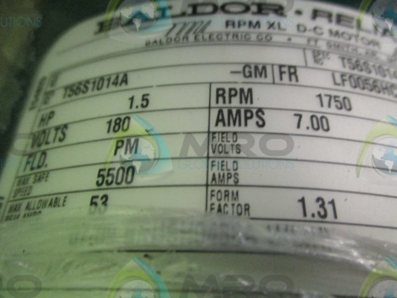 BALDOR RELIANCE T56S1014A DC MOTOR  NSMP