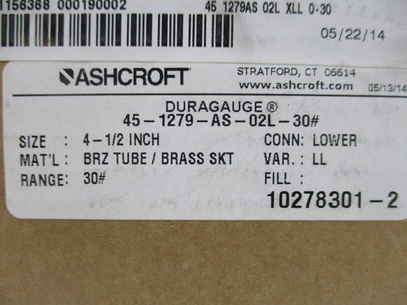 ASHCROFT 45-1279-AS-02L-30#  NSMP
