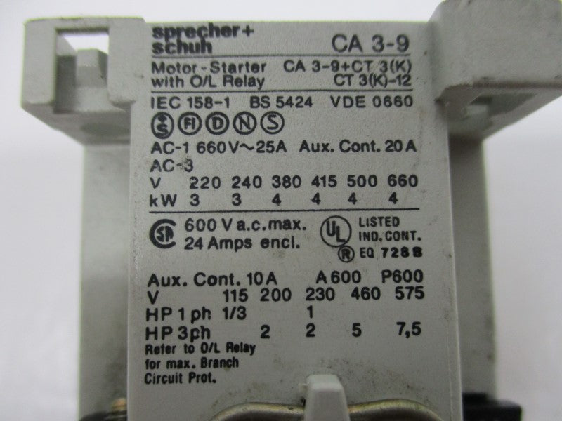 SPRECHER+SCHUH CA3-9-10 UNMP