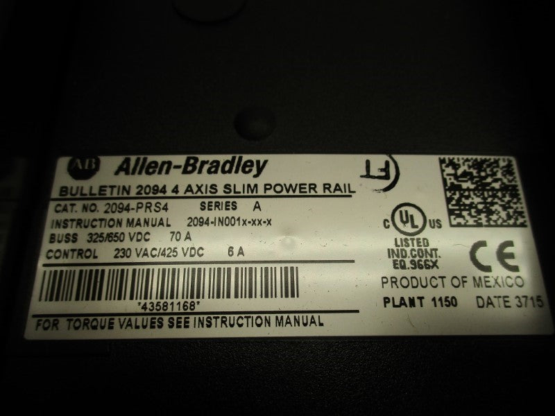 ALLEN BRADLEY 2094-PRS4 SER. A 230VAC 6A NSMP