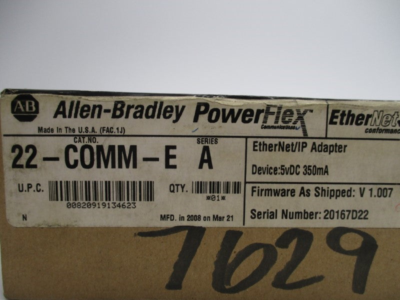 INDUSTRIAL SPARE PART 22-C0MM-E SER. A F/W 1.007 DATE: 2008 NSFS