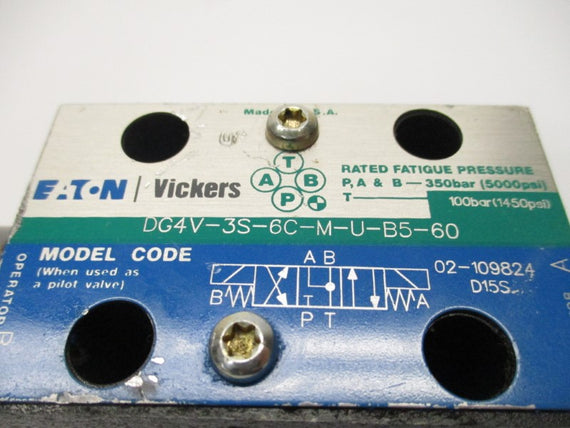 EATON VICKERS DG4V-3S-6C-M-U-B5-60 02-109824 5000PSI (AS PICTURED) NSNP