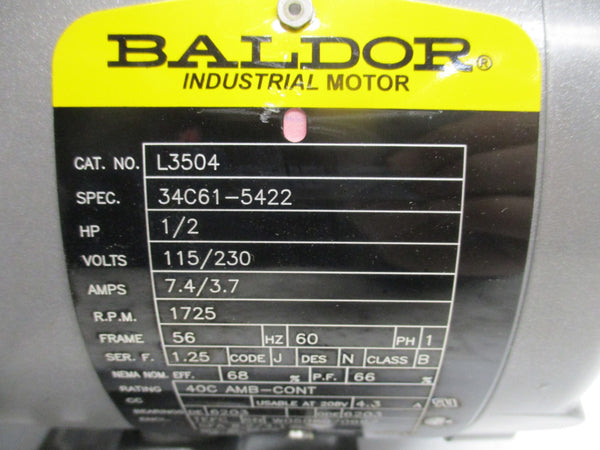 BALDOR L3504 34C61-5422 115/230V 7.4/3.7A NSMP