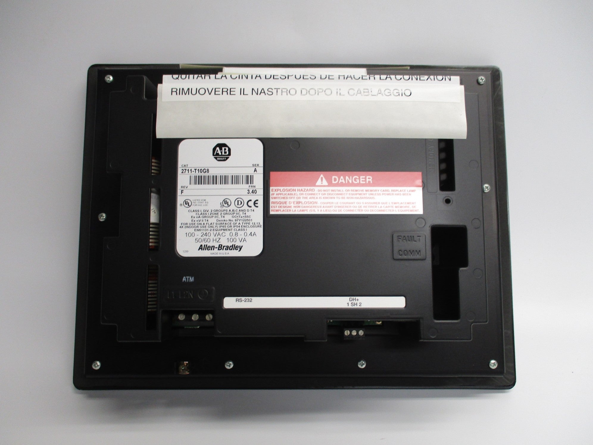ALLEN BRADLEY 2711-T10G8 SER. A F/W 3.40 NSMP