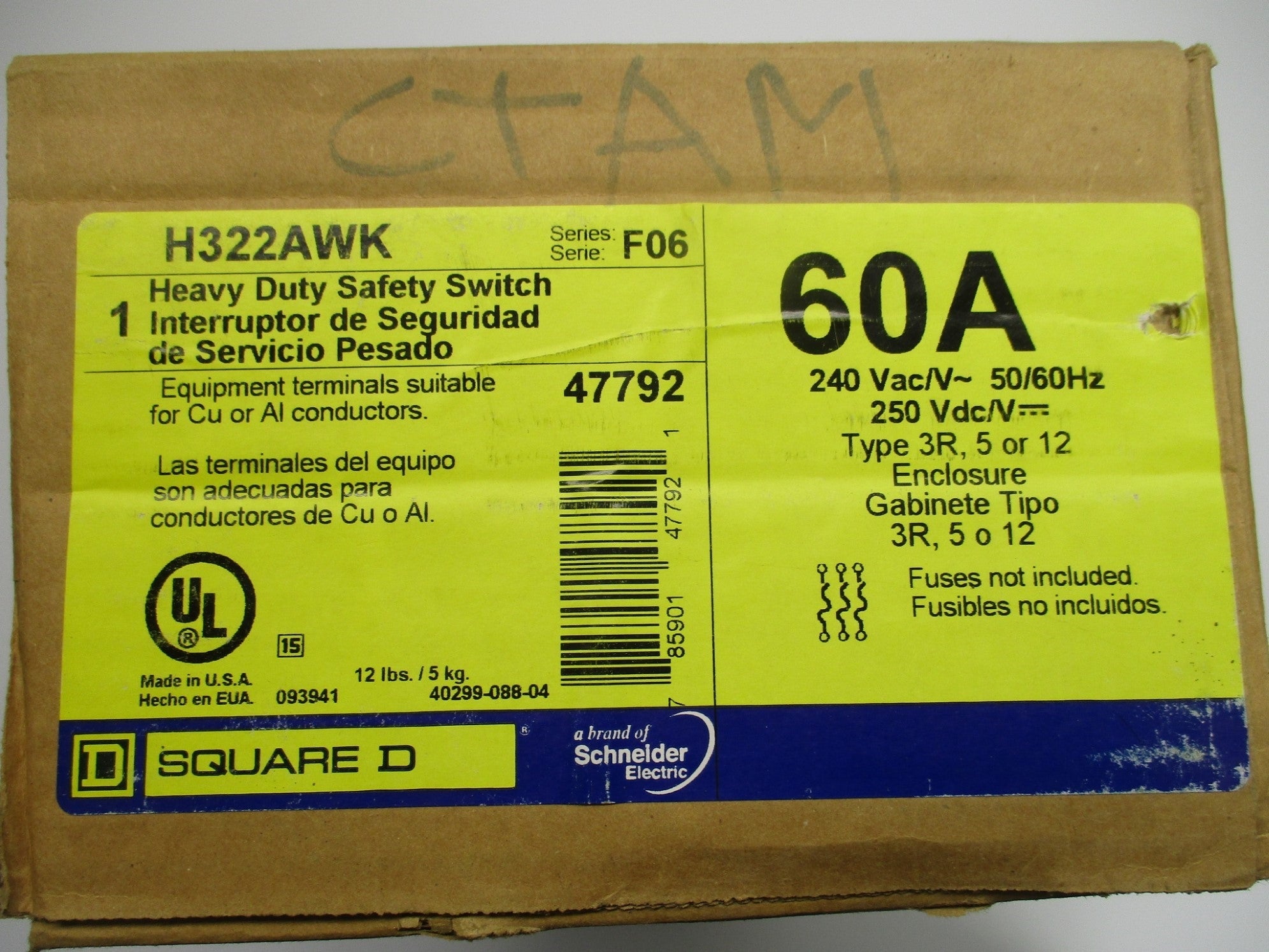 SQUARE D H322AWK SER. F06 NSFS