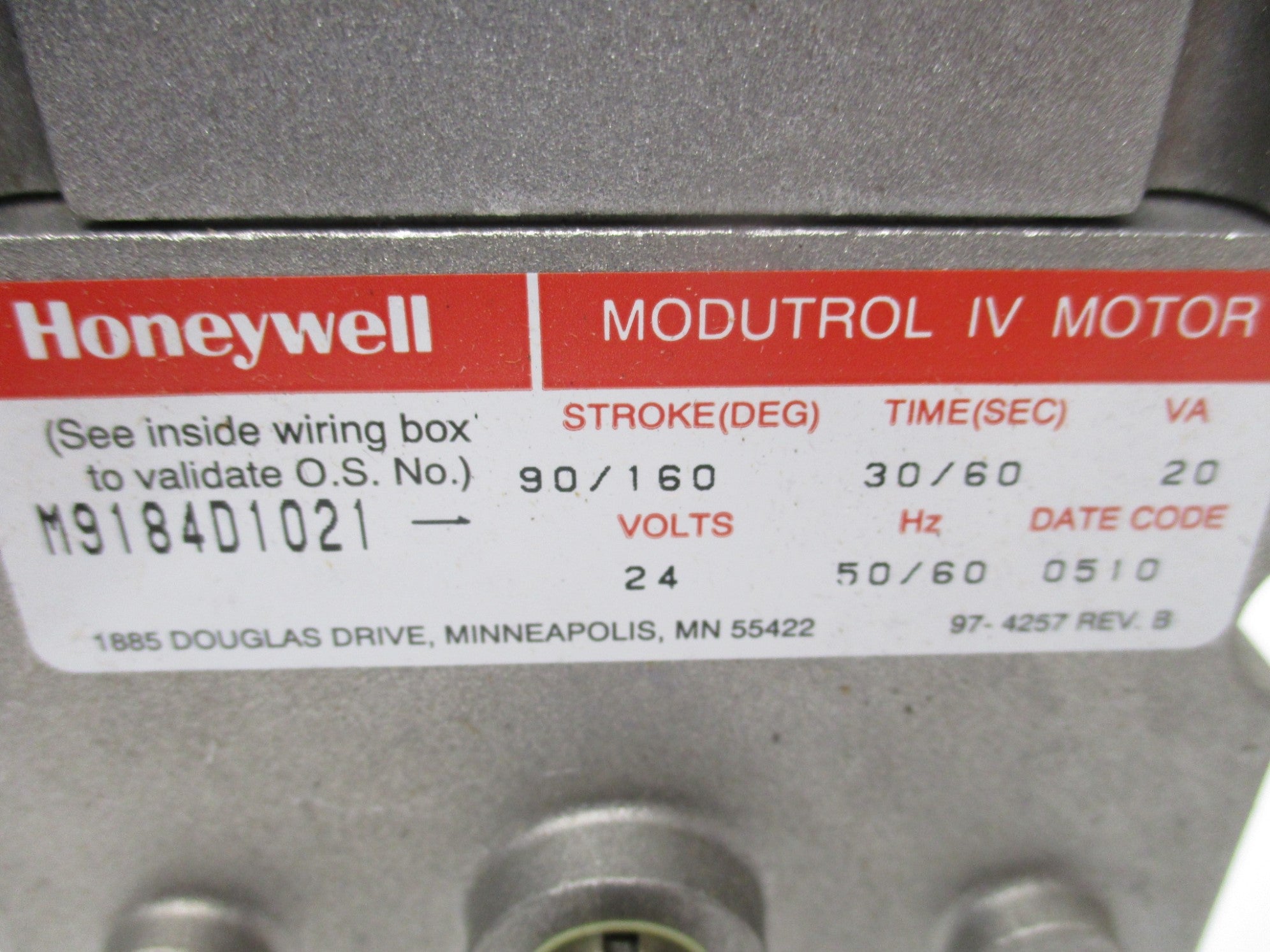 HONEYWELL M9184D1021 24V 30/60S REV. B NSMP