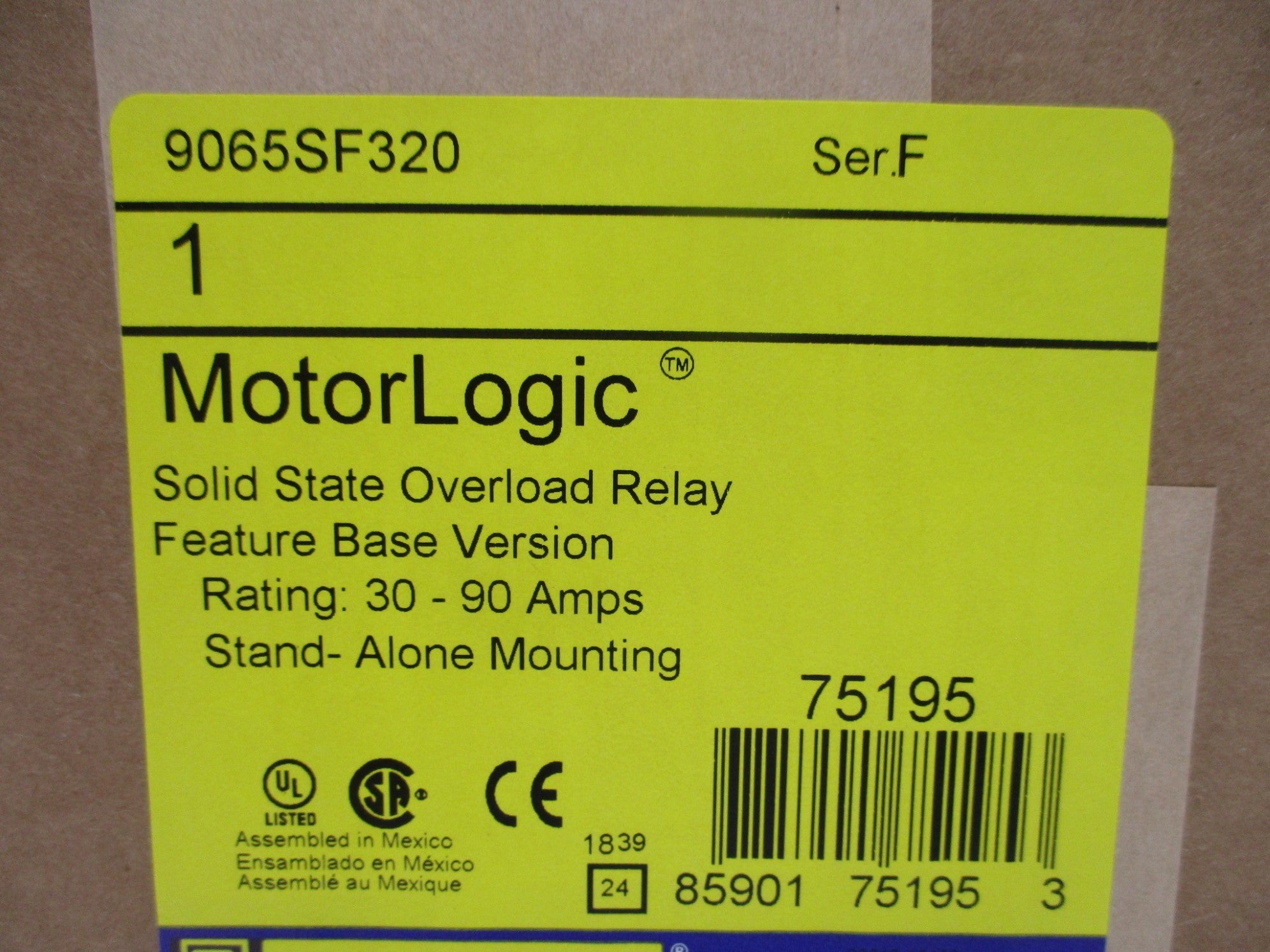 SQUARE D 9065SF320 SER. F 30-90A NSMP