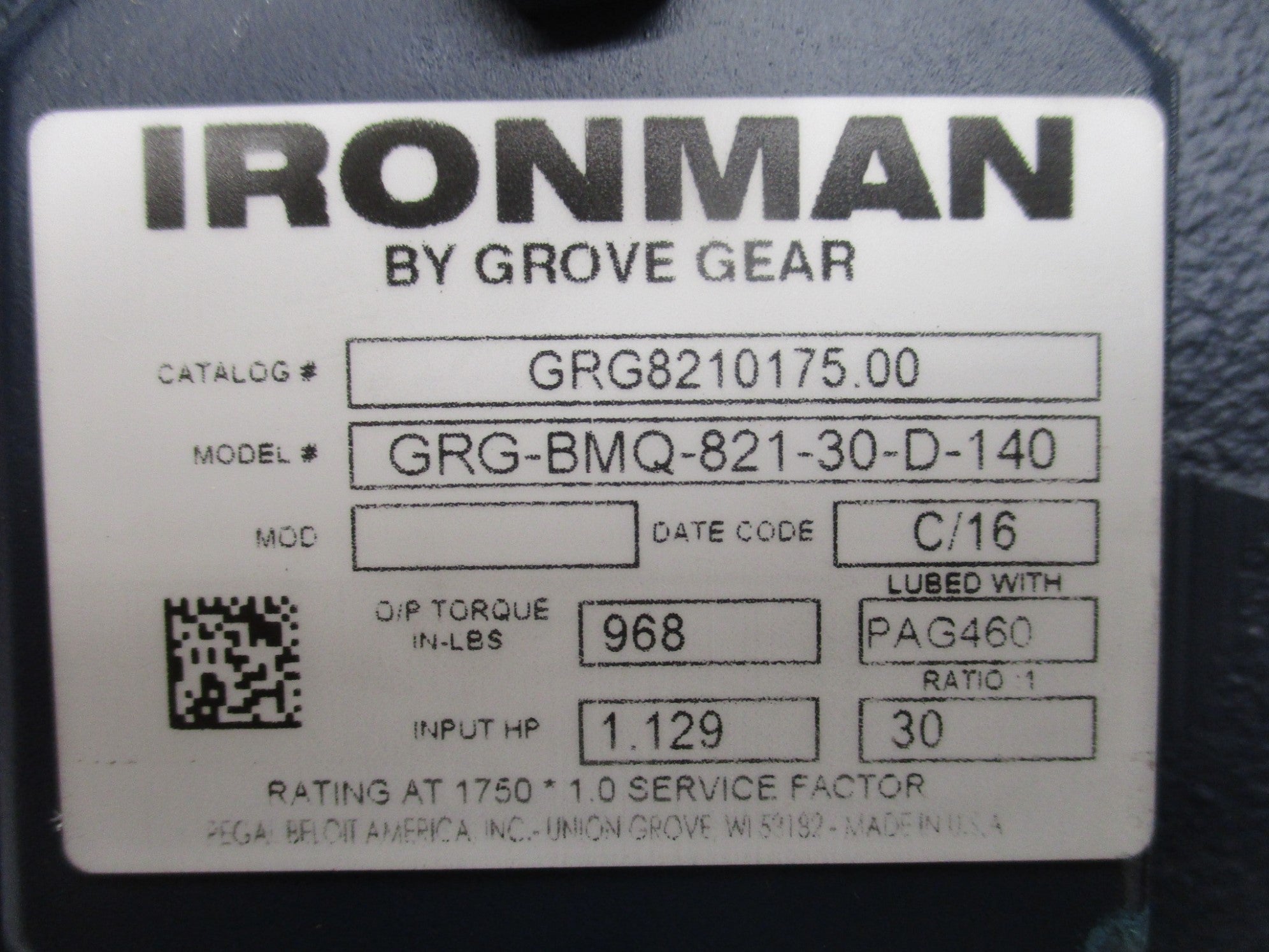 GROVE GEAR GRG8210175.00 NSMP
