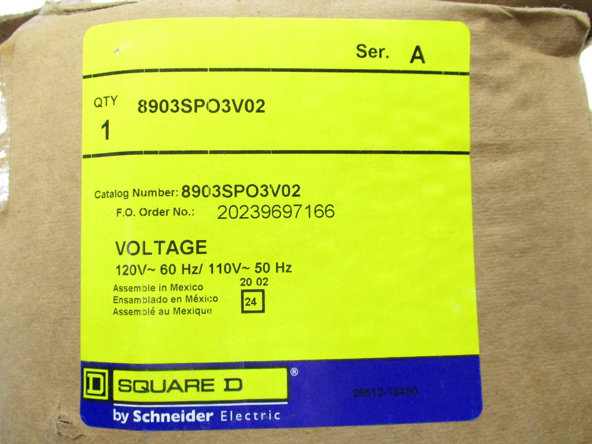 SQUARE D 8903SPO3V02 120V NSMP