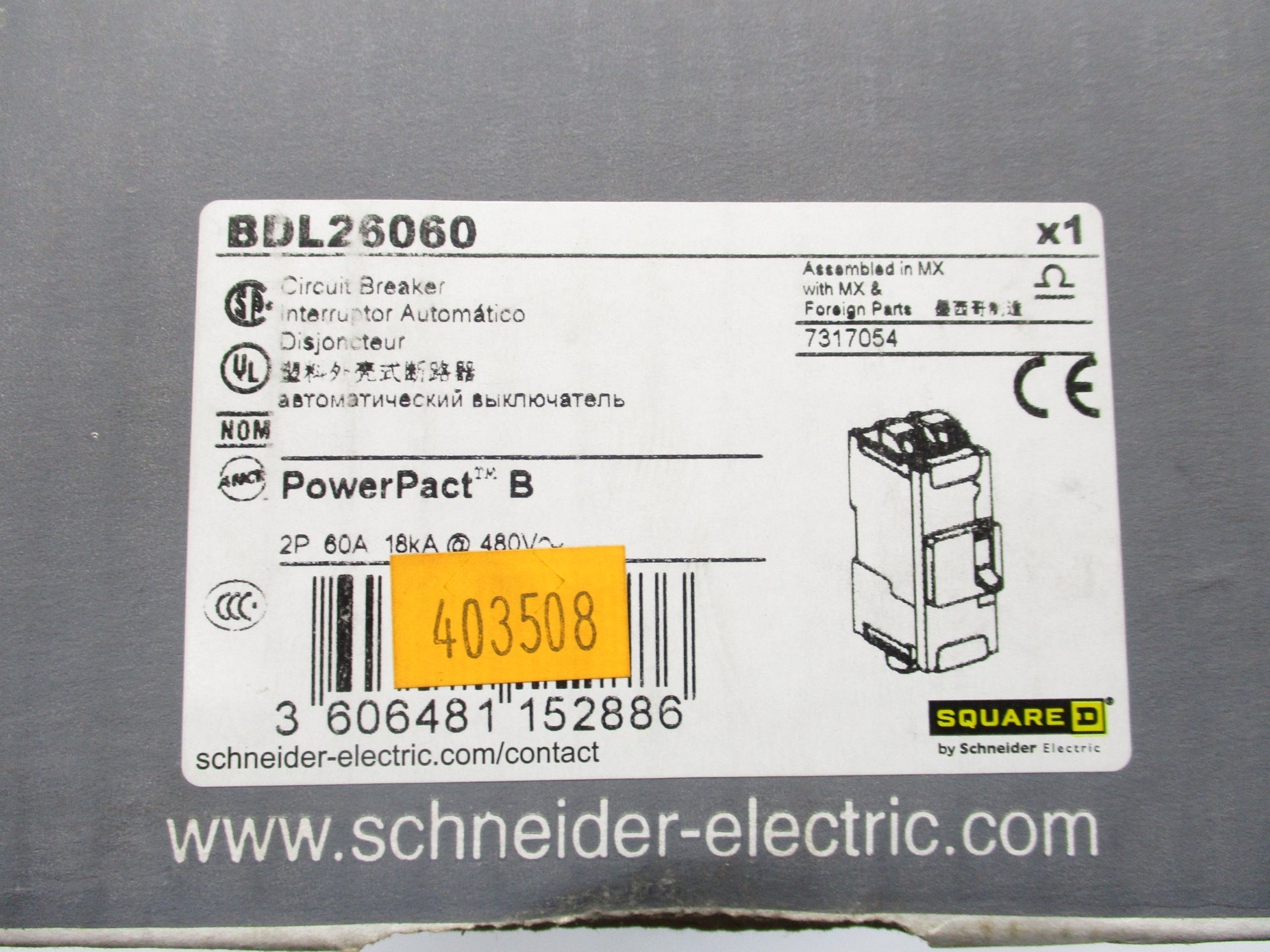 SQUARE D BDL26060 480V 60A NSMP