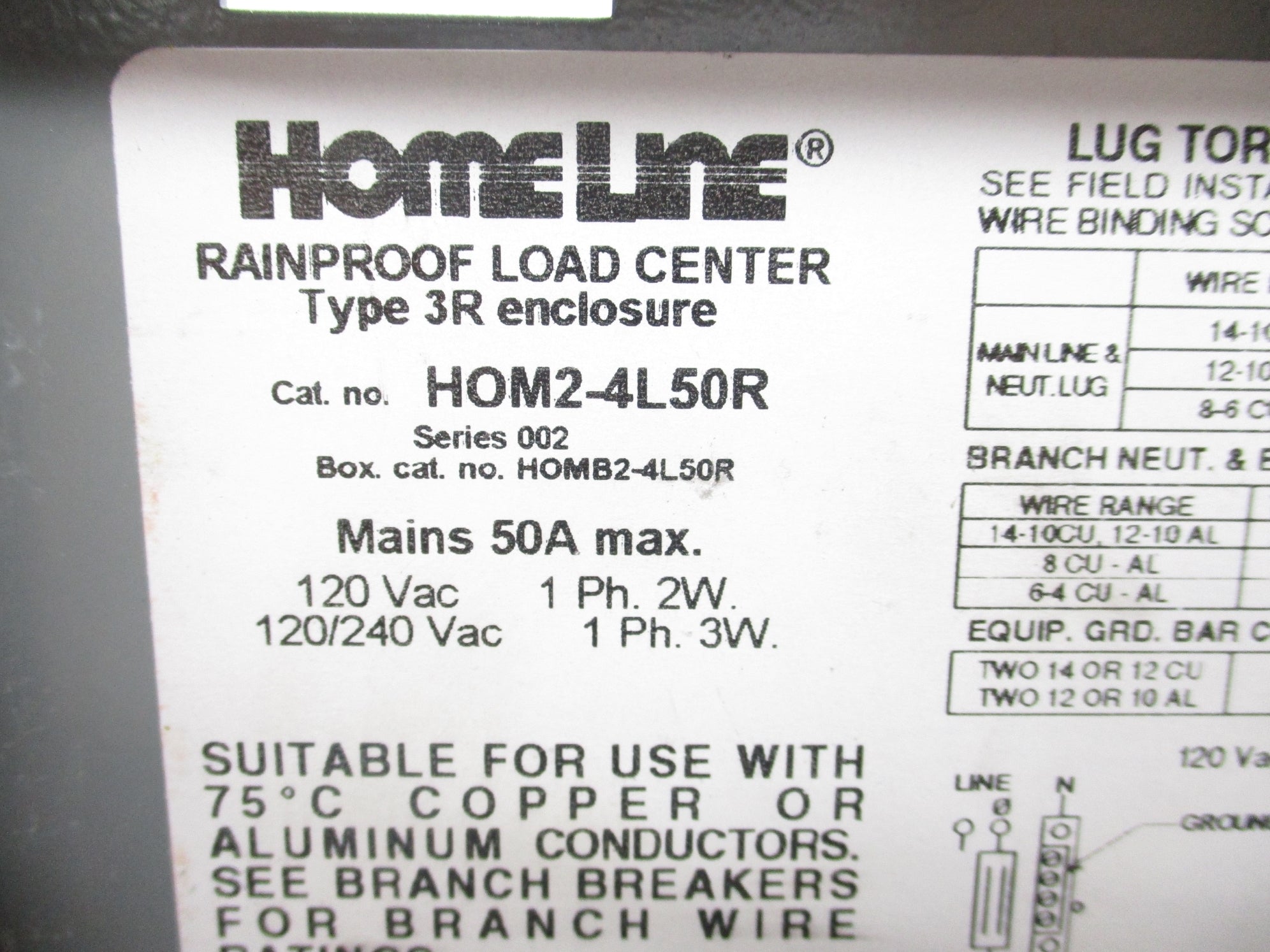 SQUARE D HOM24L50R SER. 002 UNMP