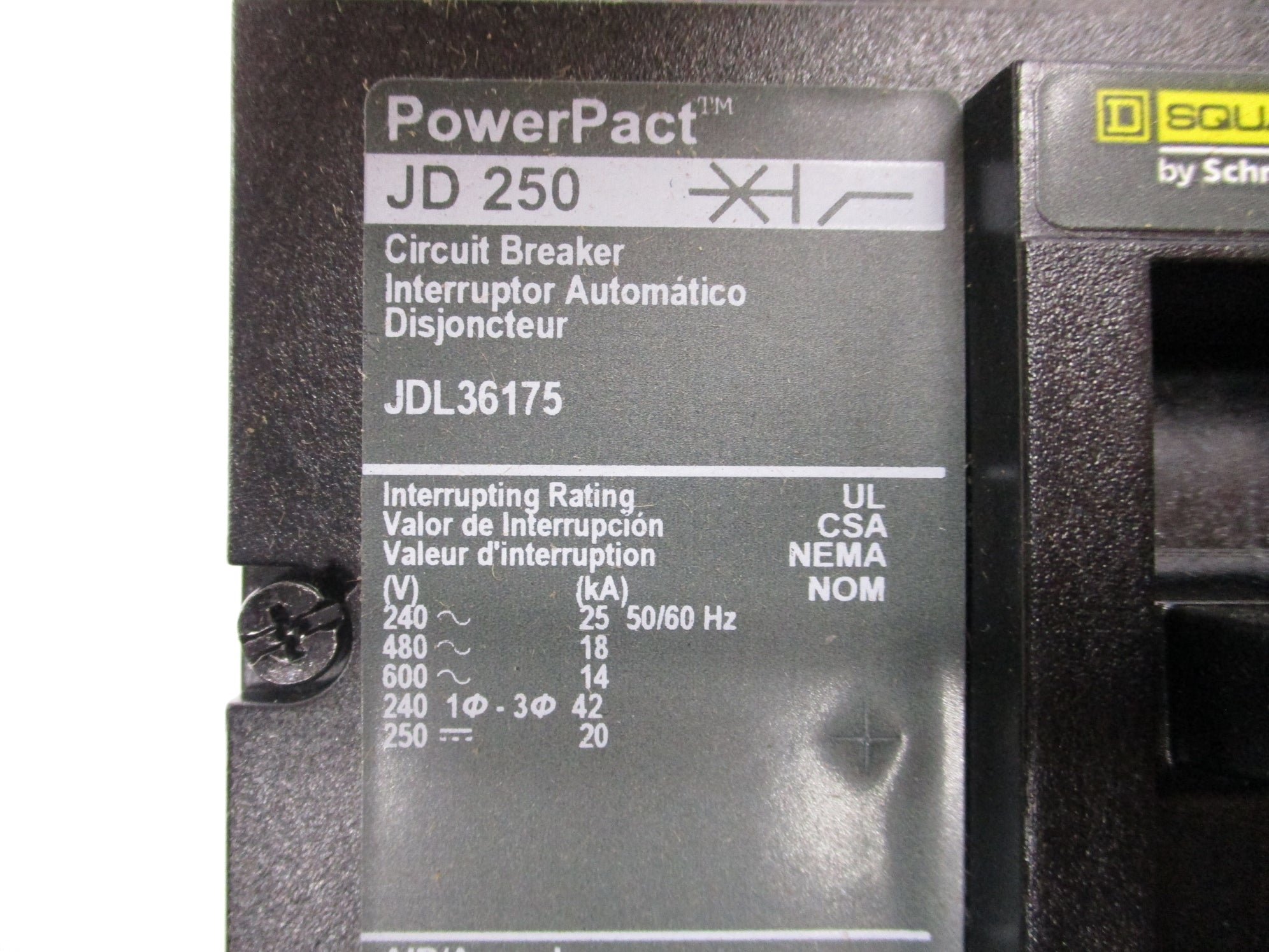 SQUARE D JDL36175 600V 175A NSNP