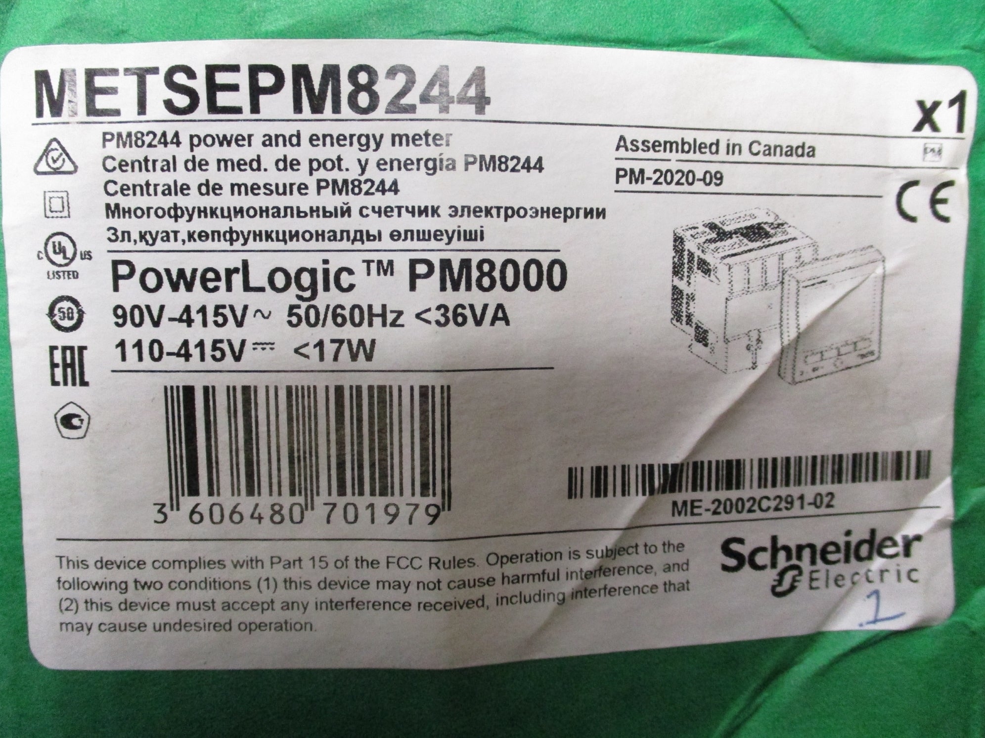 SCHNEIDER ELECTRIC METSEPM8244 415V 60Hz NSMP