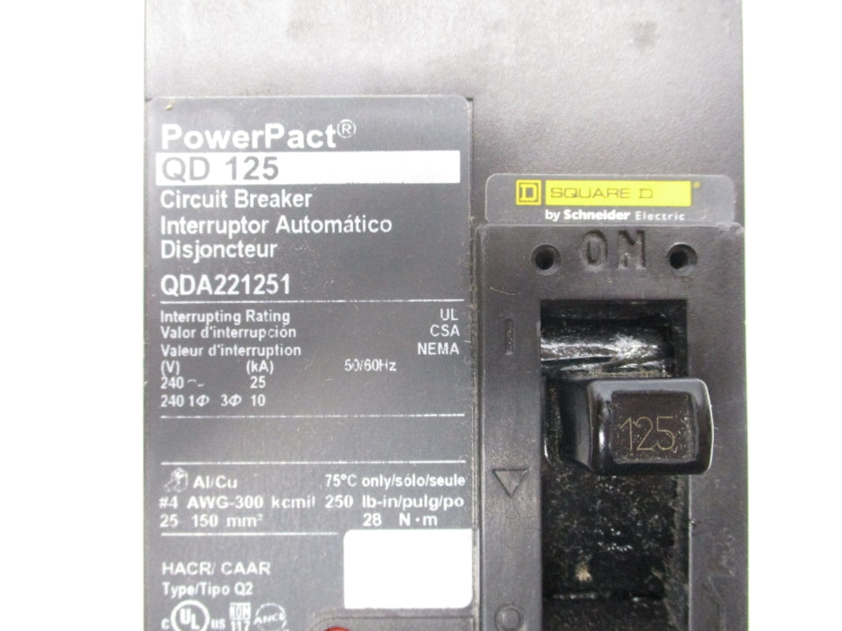 SQUARE D QDA221251 240V 125A NSMP
