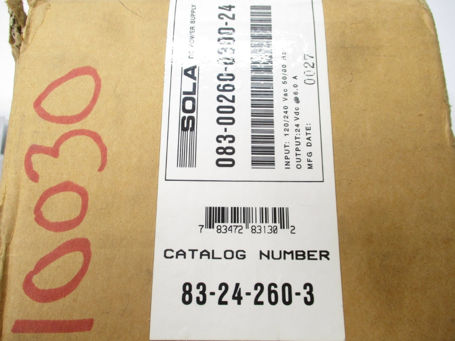 SOLA 83-24-260-03 120/240VAC 6A (AS PICTURED) NSMP