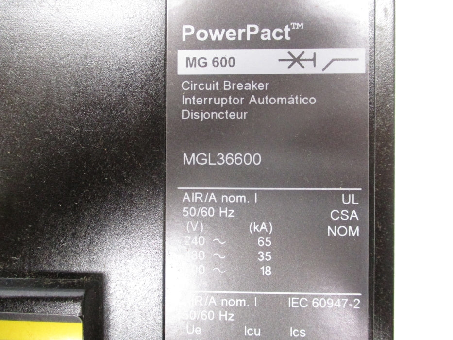 SQUARE D MGL36600 600V 600A NSMP