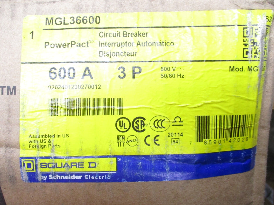 SQUARE D MGL36600 600V 600A NSMP
