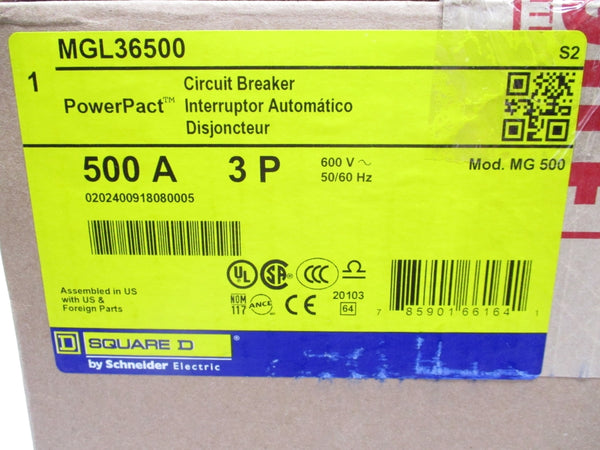 SQUARE D MGL36500 SER. 2 600V 500A NSMP