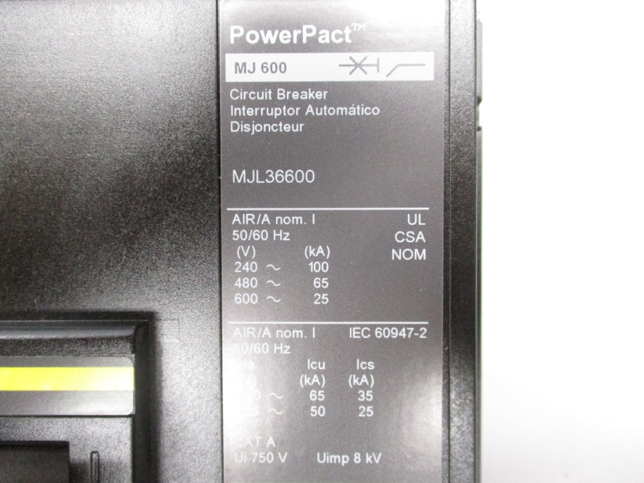 SQUARE D MJL36600 600V 600A NSMP