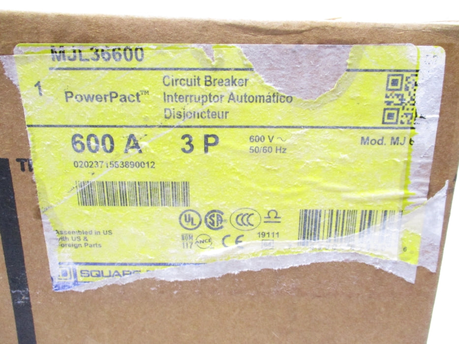 SQUARE D MJL36600 600V 600A NSMP