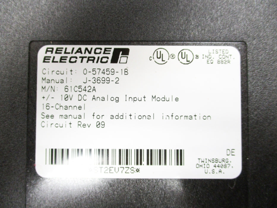 RELIANCE ELECTRIC 61C542A 0-57459-1B 10VDC REV. 09 NSNP