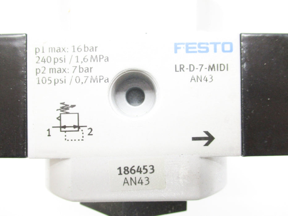 FESTO LR-1/4-D-7-MIDI 186453 SER. AN43 240PSI (AS PICTURED) NSMP