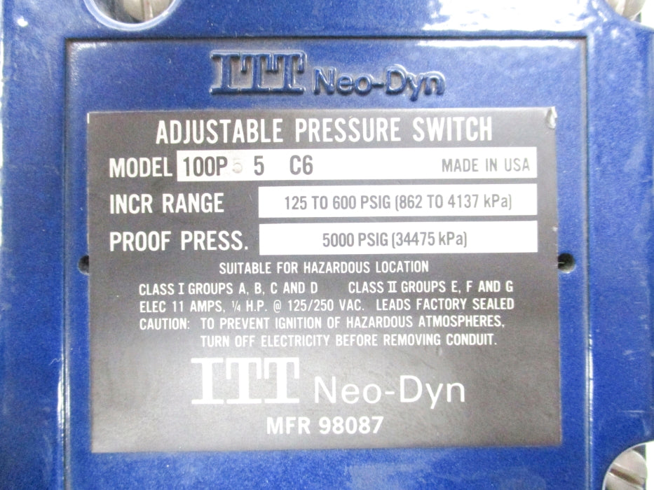 ITT 100P55C6 5000PSIG UNMP