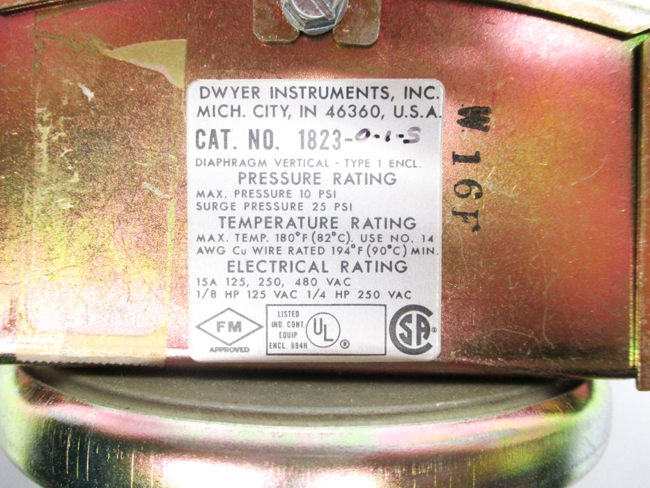 DWYER 1823-0-1-S 480VAC 15A 25PSI NSMP