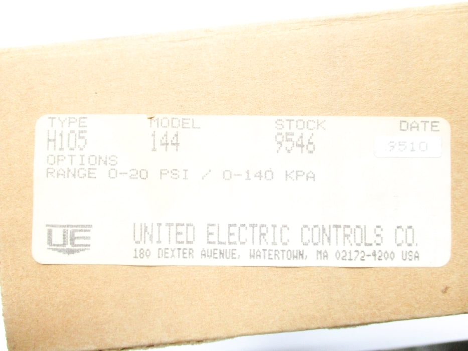 UNITED ELECTRIC H105-144-9546 0-20PSI NSMP