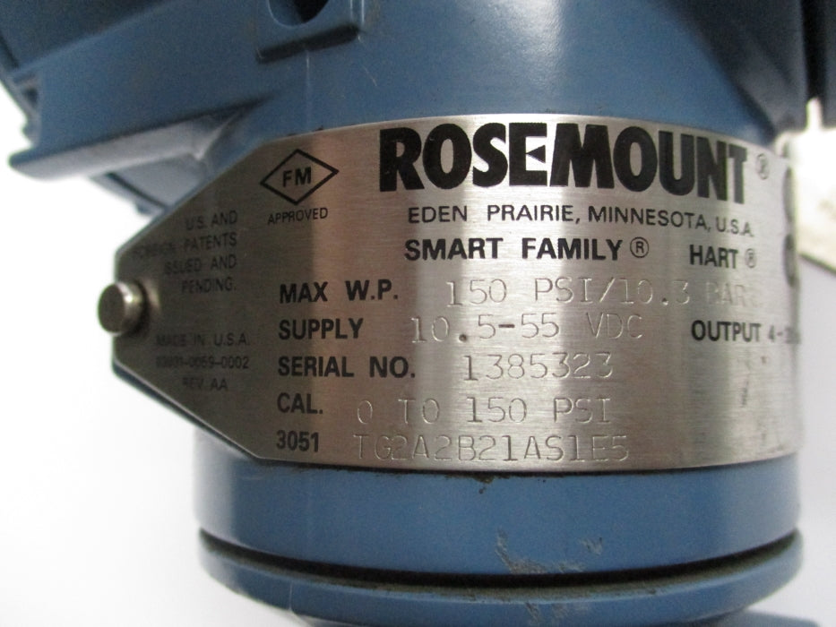 ROSEMOUNT 3051TG2A2B21AS1E5 150PSI UNMP