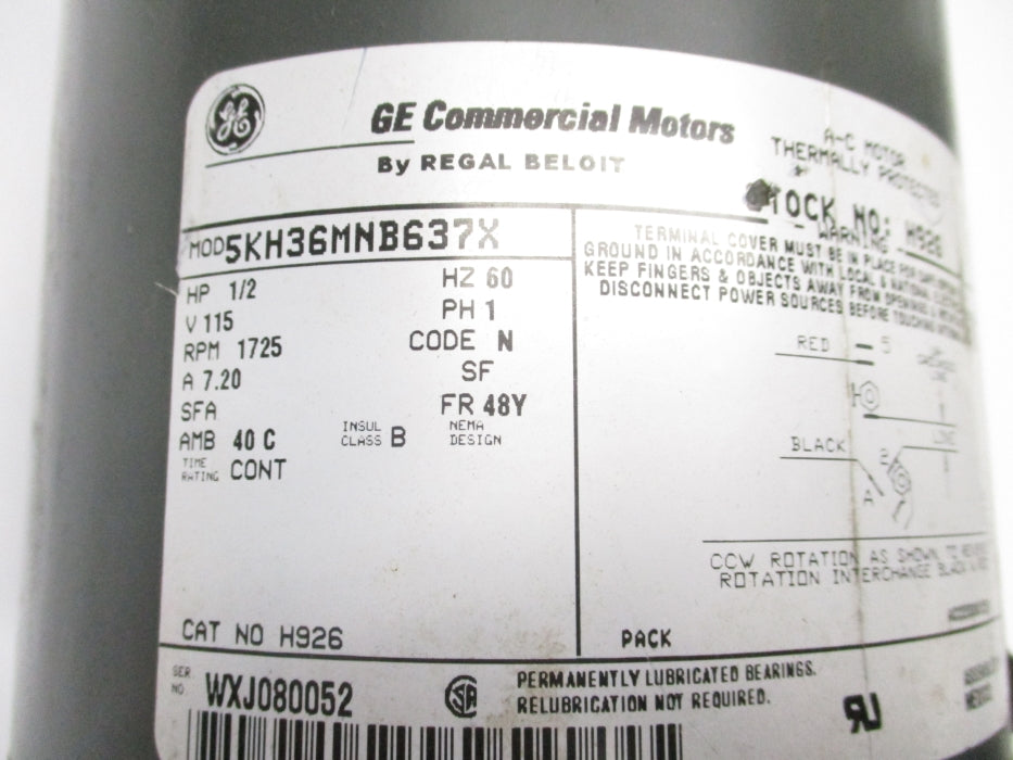 GENERAL ELECTRIC H926 5KH36MNB637X UNMP