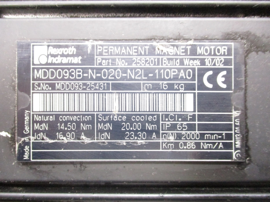 REXROTH MDD093B-N-020-N2L-110PA0 NSNP