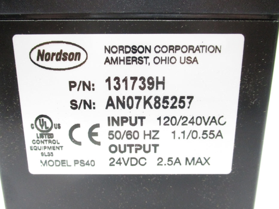 NORDSON PS40 131739H 120/240VAC 1.1/0.55A NSMP