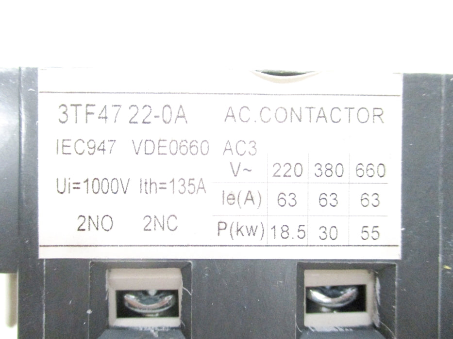 CONTACTOR 3TF4722-0XF0 132V NSMP