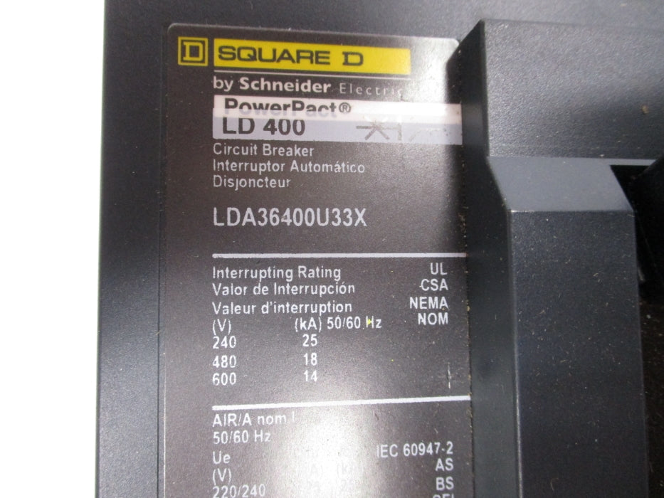 SQUARE D LDA36400U33X 600V 400A NSNP