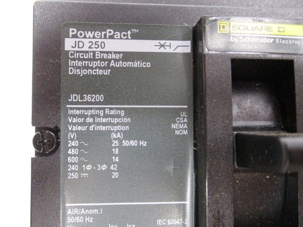 SQUARE D JDL36200 600V 200A NSNP