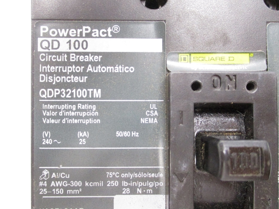 SQUARE D QDP32100TM 240V 100A NSNP