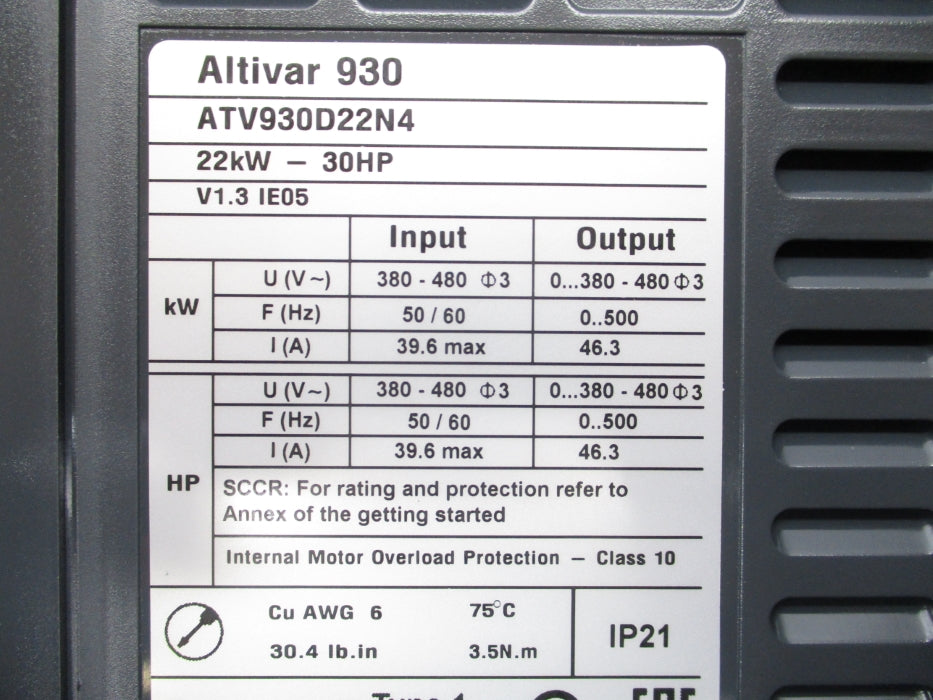 SCHNEIDER ELECTRIC ATV930D22N4 NSMP