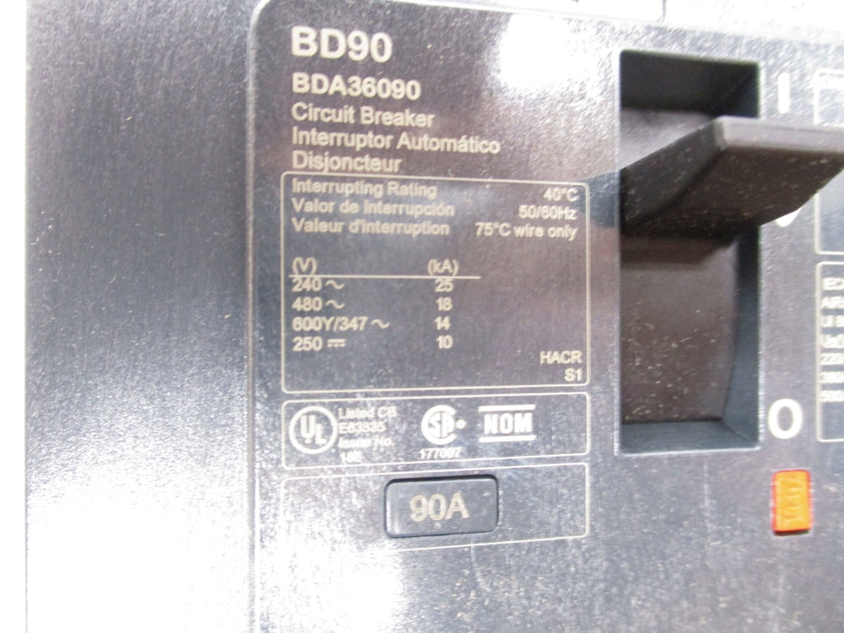 SQUARE D BDA36090 480V 90A NSMP