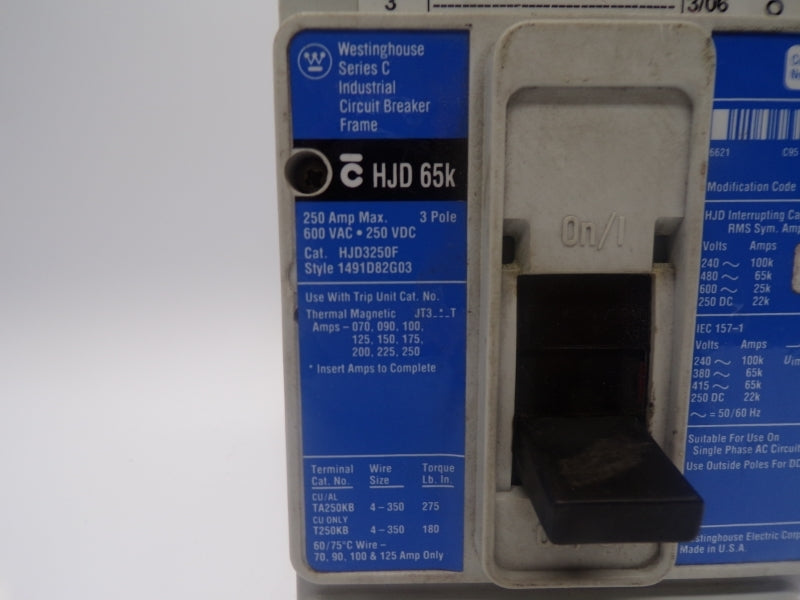 WESTINGHOUSE HJD3225 SER. C 600VAC 225A (BLUE) UNMP